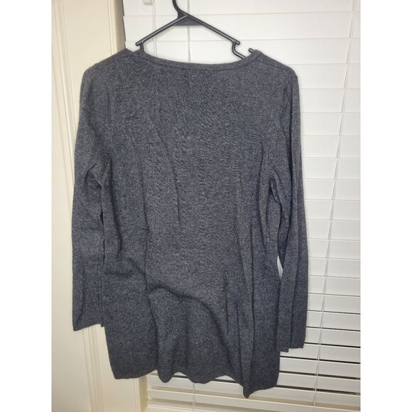 Womens Angora Wool Blend Sweater Top Gray XL Long Valerie Bertinelli Cozy soft - Picture 2 of 5